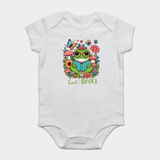 Frog Book - Cute Frog Love Reading Baby Bodysuit